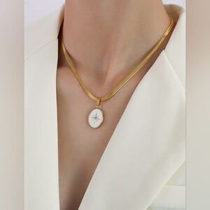 18K Gold Plated Snake Chain Necklace 18.5" New